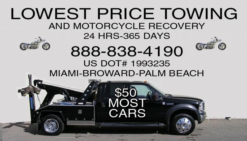 low price towing - Miami FL 33161 | 888-838-4190