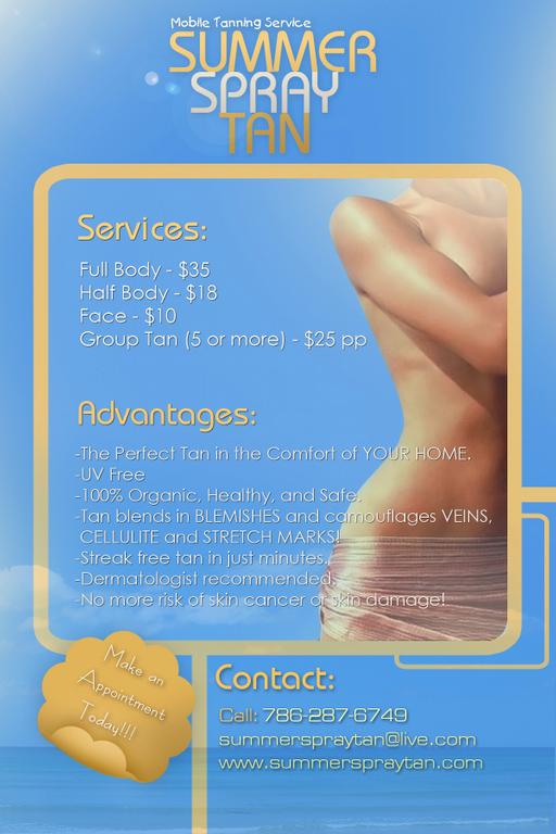 Flyer from Summer Spray Tan in Miami, FL 33130