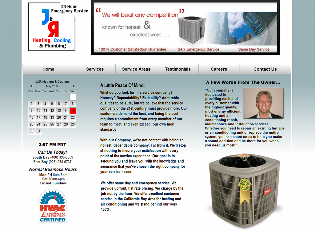 website by Heating and Air Installation and repair - J&R -