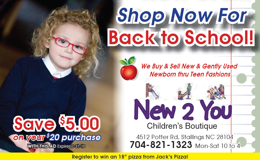 New 2 you childrens resale boutique Matthews NC 28104 7048211323