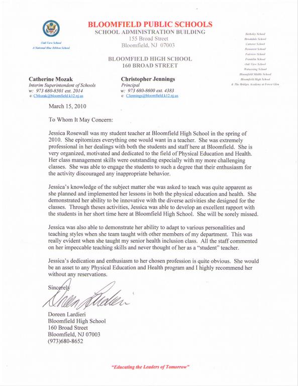 dental letter of recommendation