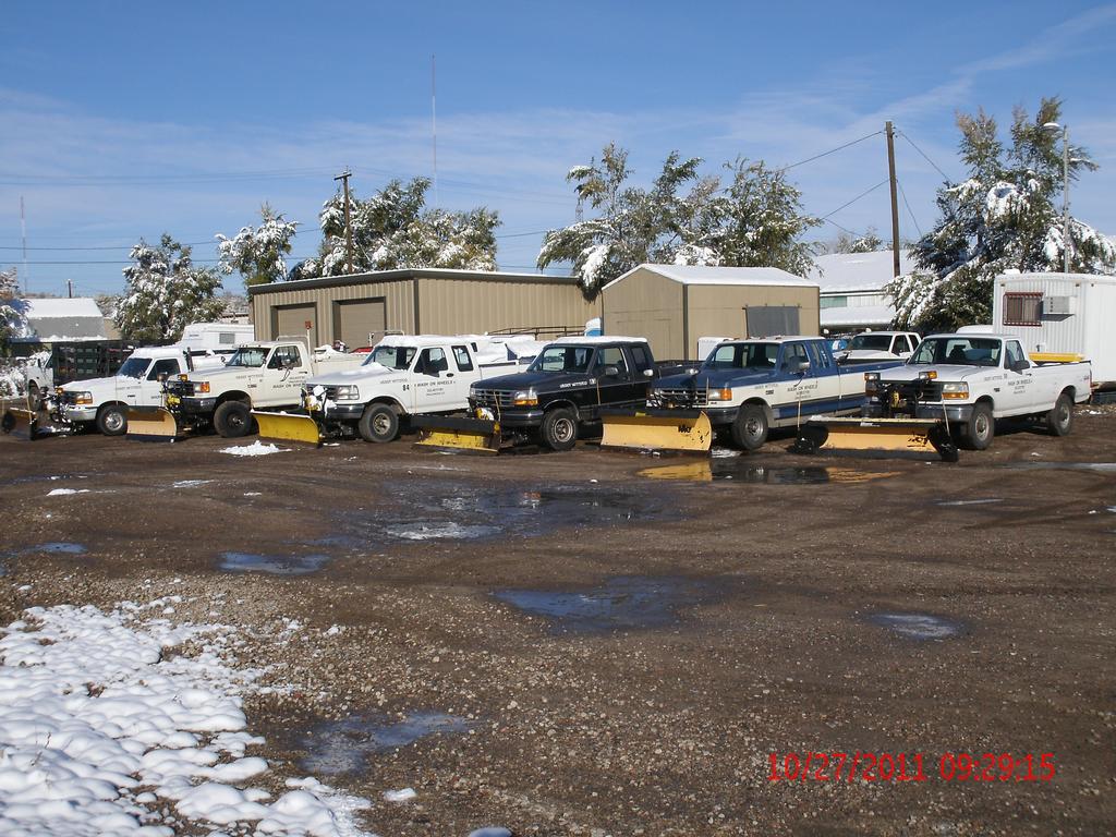 Our snow removal service does large parking lots for shopping centers and office buildings by Wash On Wheels