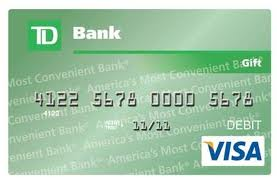 TD visa gift card by Total Merchant Services