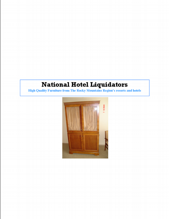National Hotel Liquidators Denver CO 80233 3034527733