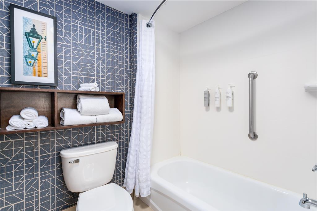 Guest room bath by Homewood Suites by Hilton Lexington Fayette Mall