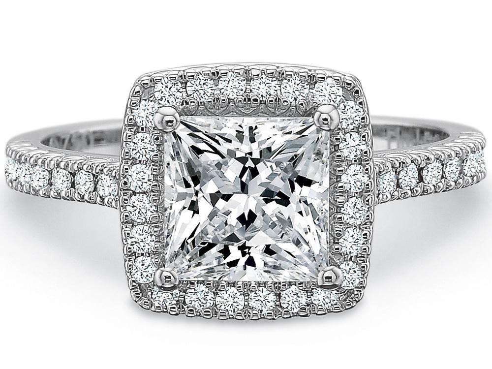 princess-cut-halo-engagement-ring by Diamore Diamonds Dallas - Wholesale Diamonds and Diamond Rings