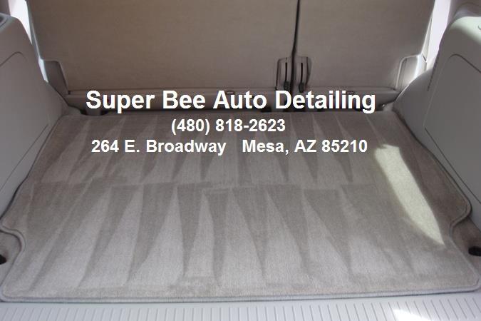 SMALLER SUPER BEE INFO LOGO Interior Carpet, Mat, and Upholstery Shampoo and Extraction Super Bee Auto Detailing Mesa AZ by Super Bee Auto Detailing