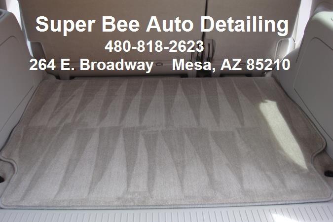 SUPER BEE INFO LOGO Interior Carpet, Mat, and Upholstery Shampoo and Extraction Super Bee Auto Detailing Mesa AZ by Super Bee Auto Detailing