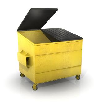 yellow frontload by Dumpster Man of Orange County