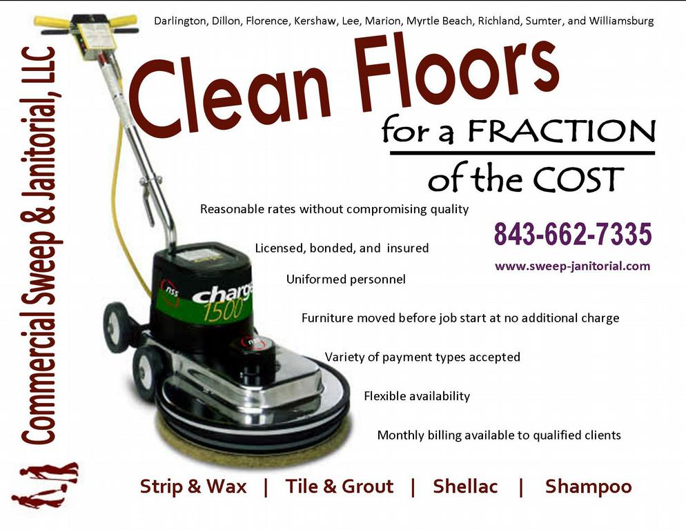 Comprehensive Floor Card by Commercial Sweep & Janitorial, LLC