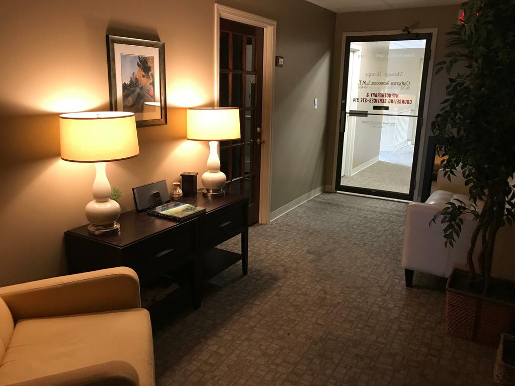 Enjoy our newly renovated client lobby at Corey Proffitt Studios Massage in Lexington, KY. by Corey Proffitt Studios Massage