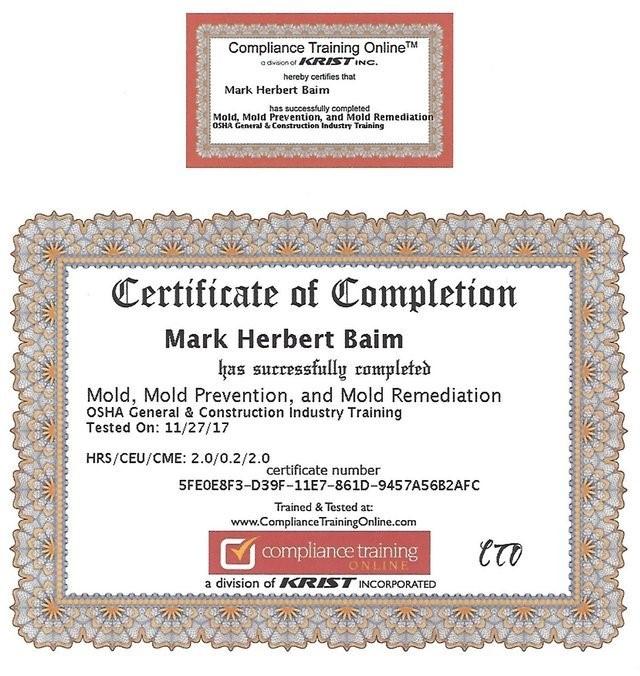 Licensed and certified by OSHA in mold inspection, removal and remediation. We are also a member of BHA, Basement Health Association, formerly the National Association of Waterproofing and Structural Repair Contractors. by Genesis Home Solutions
