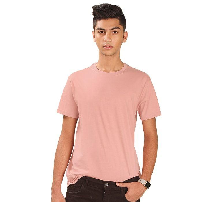 plain_pink_tshirt_-male_front_mockup by Beyoung Folks Pvt Ltd