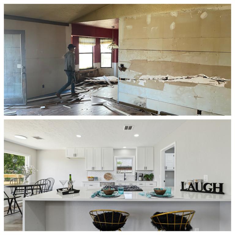 Here's a real Top Dollar Home Offer transformation at 1408 W Orlando Pl in Broken Arrow. When we took it on, the home was down to bare walls and subfloor - cracked drywall, ripped-up flooring, and a full interior demo underway. We handled every repair and rebuilt it into a clean, modern, move-in-ready home, complete with a brand-new white kitchen and open living space. The sellers didn't lift a finger, make a single repair, or pay any commissions - they took a fair cash offer and walked away. If your house needs work, that's exactly what we buy. Call (918) 212-5442 or visit TopDollarHomeOffer.com. by Top Dollar Home Offer