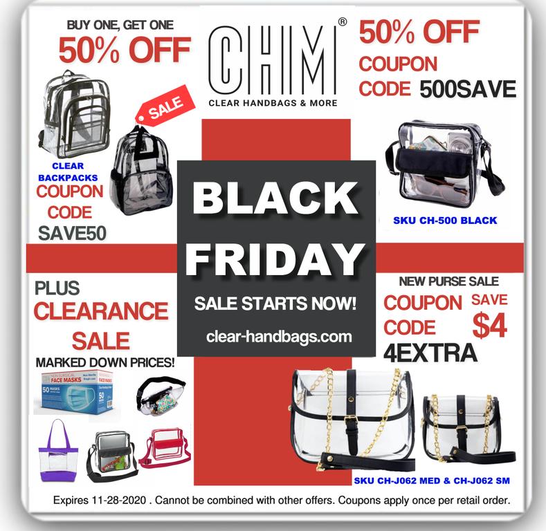 black-friday-clear-bag-purse-sale by Clear Handbags & More