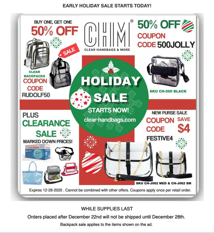 clear-handbags-holiday-sale by Clear Handbags & More