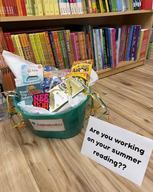 We put together a basket of goodies for the Florence Library reading program drawing winners! by Hakabohu