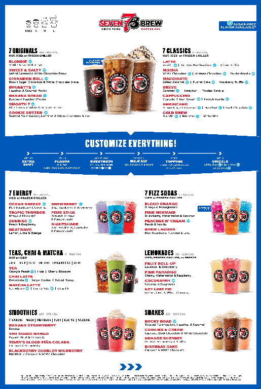 7 Brew Menu by 7 Brew Coffee