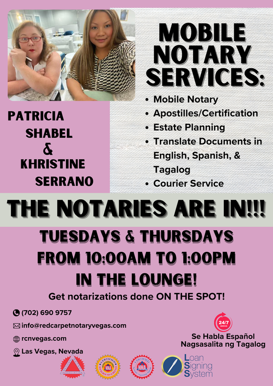 Red Carpet Mobile Notary and Apostilles Las Vegas NV 89145 7026909757