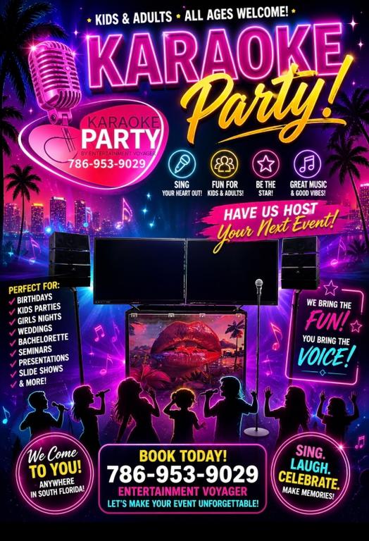  by Entertainment Voyager Karaoke DJ Music Band And Bounce Houses For Holidays Birthdays Weddings Parties And Events South Florida FL