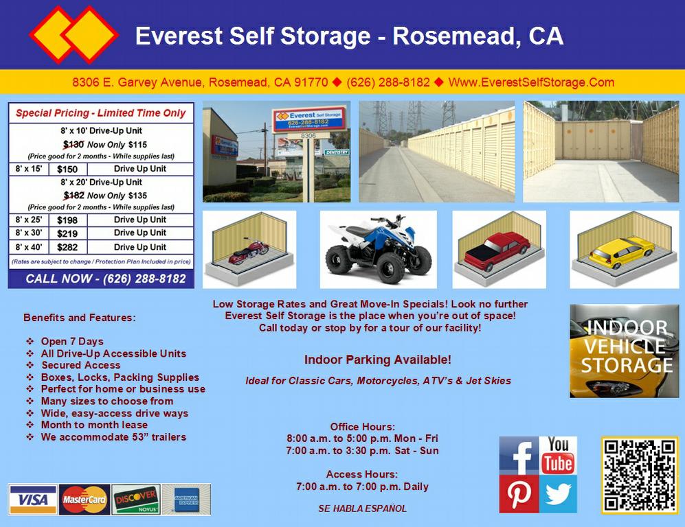 sept flyer for craigslist from everest self storage in rosemead storage unit flyers