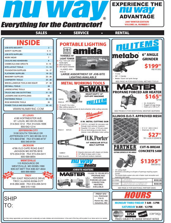 Nu Way Concrete Forms Troy LLC Troy IL 62294 6182883400