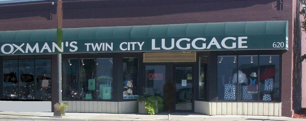 Oxman's Store front  Meters removed Nov 3 1 by Oxman's Twin City Luggage