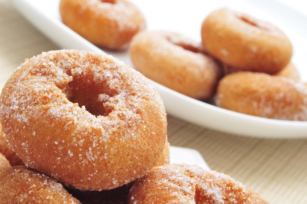 Donuts with powdered sugar