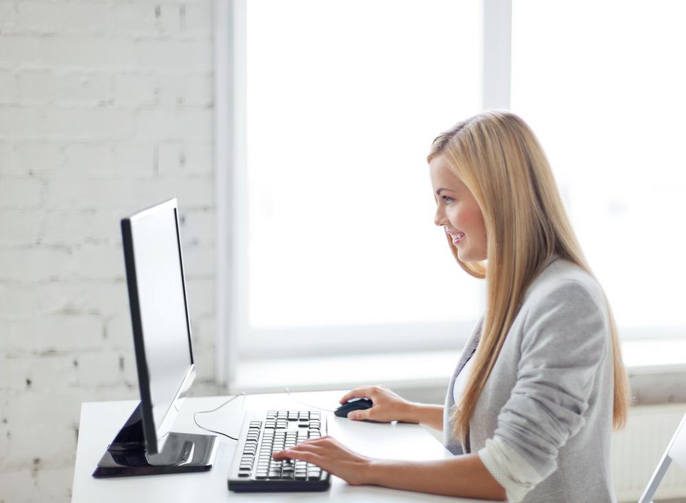 Woman with computer
