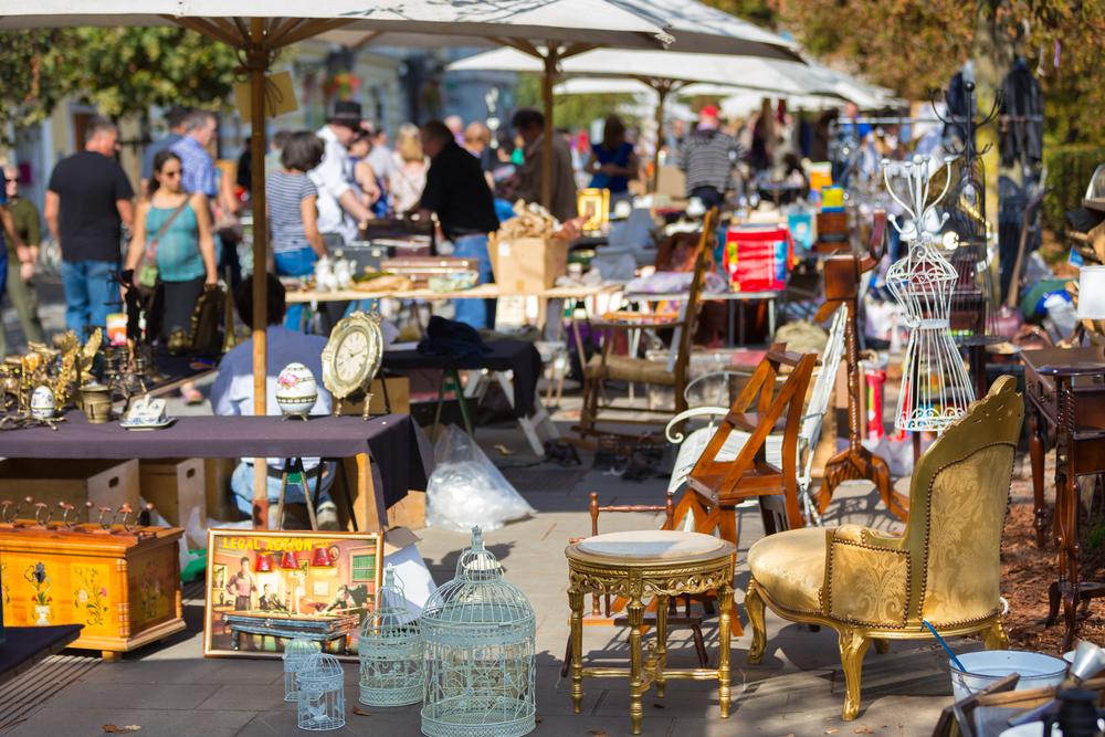 Flea market in the city center